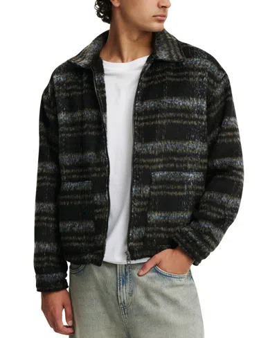 Cotton On Men's Harrington Jacket In Black Check