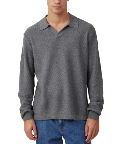 Cotton On Men's Jimmy Long Sleeve Polo In Grey