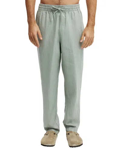 Cotton On Men's Linen Drawstring Pants In Washed Military