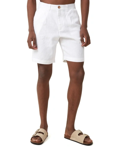 Cotton On Men's Linen Pleat Shorts In White