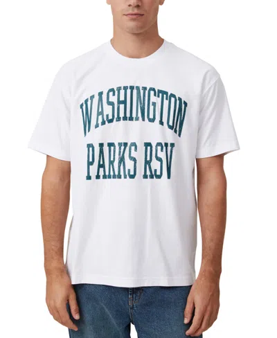 Cotton On Men's Loose Fit College T-shirt In White,washington Parks