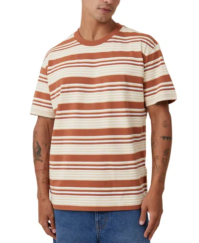 Cotton On Men's Loose Fit Stripe T-shirt In Orange