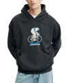Cotton On Michelin Box Fit Hoodie In Washed Black,michelin Cyclist
