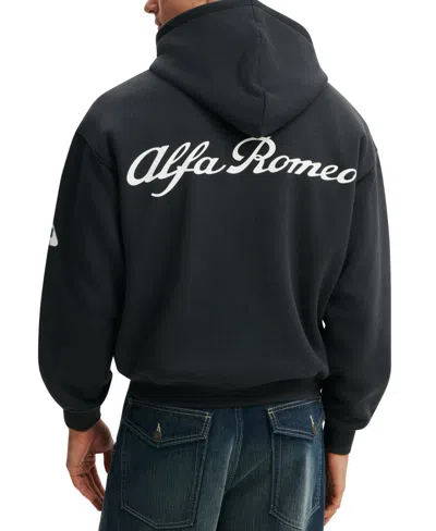 Cotton On Men's Modern Box-fit Alfa Romeo Hoodie In Black