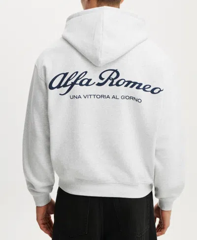 Cotton On Men's Modern Box-fit Alfa Romeo Hoodie In White