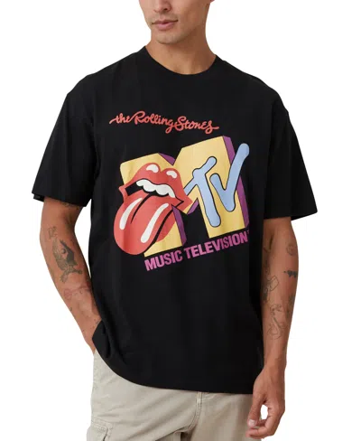 Cotton On Men's Mtv X Rolling Stones Loose Fit T-shirt In Black