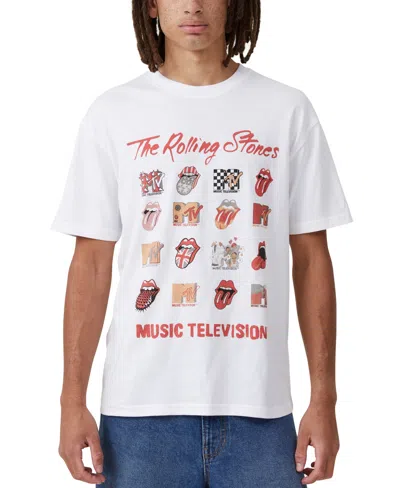 Cotton On Men's Mtv X Rolling Stones Loose Fit T-shirt In White