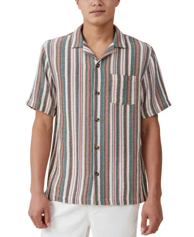 Cotton On Men's Palma Short Sleeve Shirt In Midnight Multi Stripe