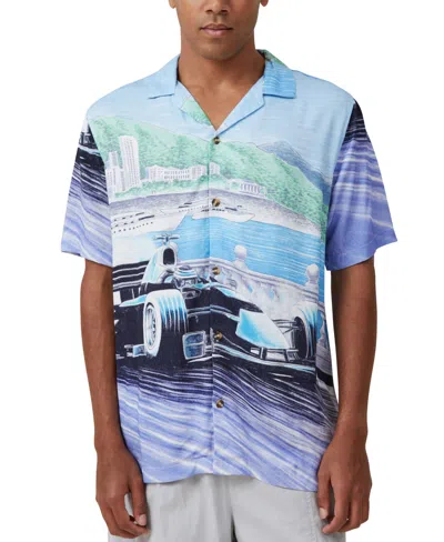 Cotton On Men's Pit Stop Short Sleeve Shirt In Blue Moon