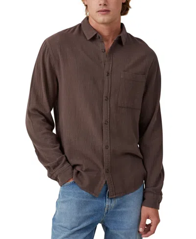 Cotton On Men's Portland Long Sleeve Shirt In Brown