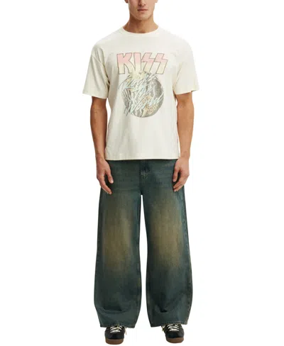 Cotton On Men's Premium Graphics Music Crewneck T-shirt In Cream,kiss