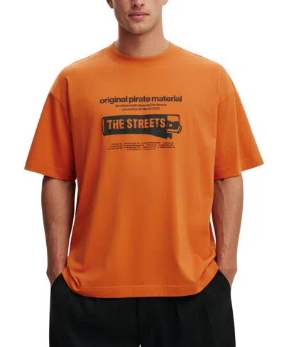 Cotton On Men's Premium Graphics Music Crewneck T-shirt In Brown