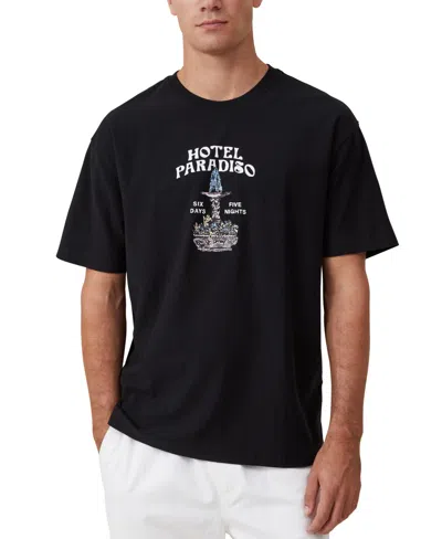 Cotton On Men's Premium Loose Fit Art T-shirt In Black,hotel Paradiso