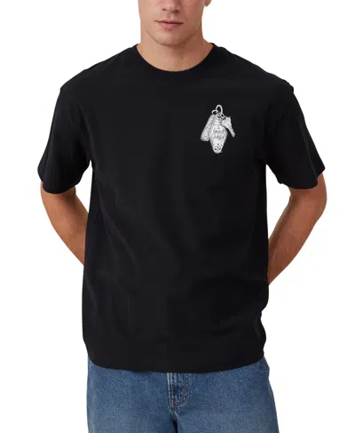 Cotton On Men's Premium Loose Fit Art T-shirt In Black,room Keys