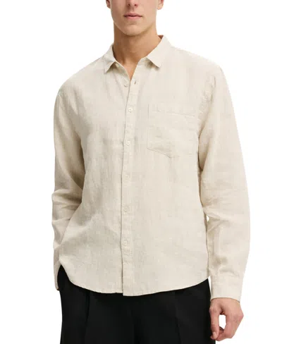 Cotton On Men's Relaxed Linen Long-sleeve Shirt In Neutral