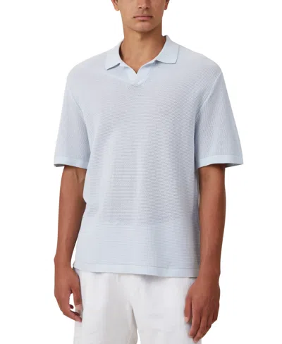 Cotton On Men's Resort Short Sleeve Polo Shirt In Blue