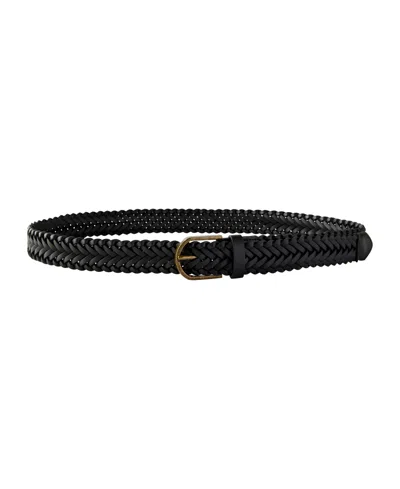 Cotton On Men's Signature Braided Belt In Black,burnished Gold