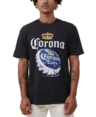 Cotton On Men's Special Edition Classic Crew Neck T-shirt In Washed Black,corona Bottle Cap