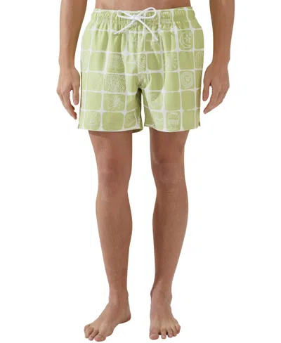 Cotton On Men's Stretch Swim Shorts In Sage Check