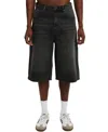 Cotton On Baggy Denim Short In Washed Black