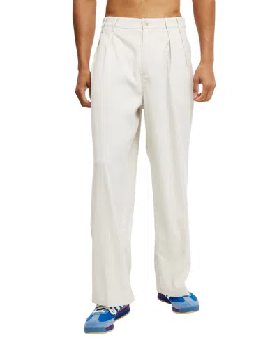 Cotton On Men's Super Baggy Pleated Pants In Washed Stone
