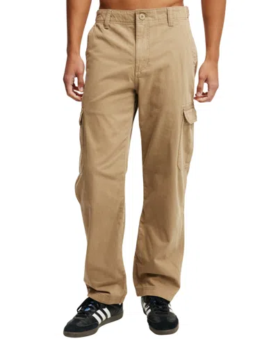 Cotton On Men's Tactical Cargo Pants In Light Camel Herringbone