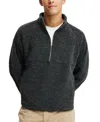 Cotton On Men's Teddy 1/2 Zip Fleece Sweatshirt In Black