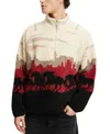 Cotton On Men's Teddy 1/2 Zip Fleece Sweatshirt In Cream Shell,wild Horse