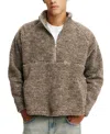 Cotton On Men's Teddy 1/2 Zip Fleece Sweatshirt In Putty