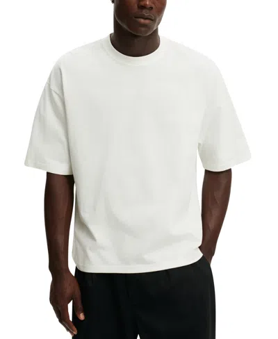 Cotton On Men's Textured Cropped Boxy-fit T-shirt In White