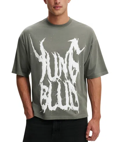 Cotton On Men's Timeless Music Cropped Regular-fit T-shirt In Green