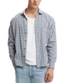 Cotton On Men's Tribeca Long Sleeve Shirt In Navy Mini Check