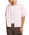 Cotton On Ventura Short Sleeve Shirt In Summer Pink Stripe