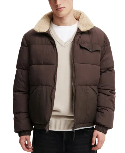 Cotton On Men's Vermont Puffer Jacket In Cigar Brown
