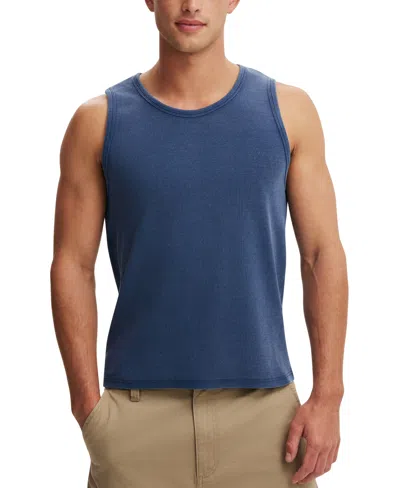Cotton On Men's Wardrobe Ribbed Crewneck Tank Top In Navy