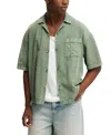 COTTON ON MEN'S WASHED BOX FIT SHORT SLEEVE SHIRT