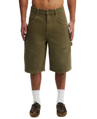 Cotton On Men's Y2k Super Baggy Jort Shorts, 13" Inseam In Carpenter Garage Green