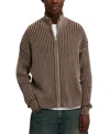 Cotton On Men's Zip Through Knit Sweater In Taupe