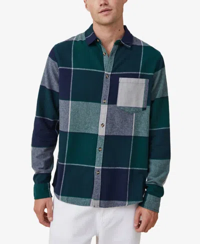 Cotton On Mens Camden Long Sleeve Shirt In Blue