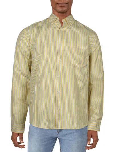 Cotton On Mens Collar Long Sleeve Button-down Shirt In Yellow