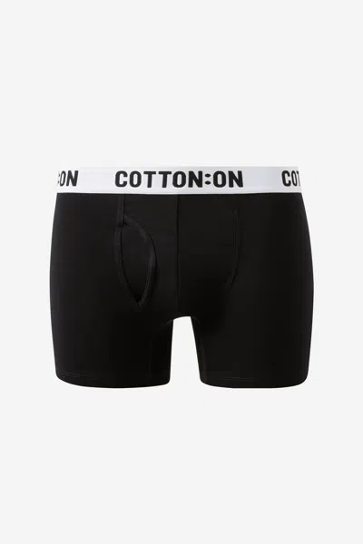 Cotton On Mens Organic Cotton Trunks In Black/white/black