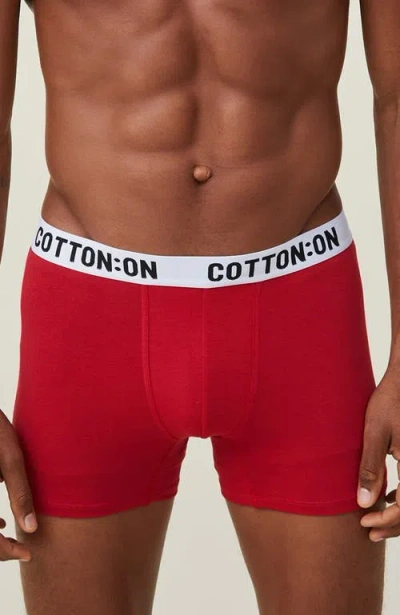 Cotton On Mens Organic Cotton Trunks In Red