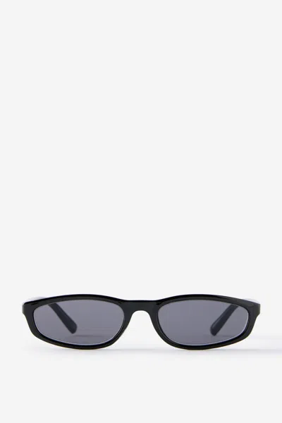 Cotton On Micah Slim Line Sunglasses In Black