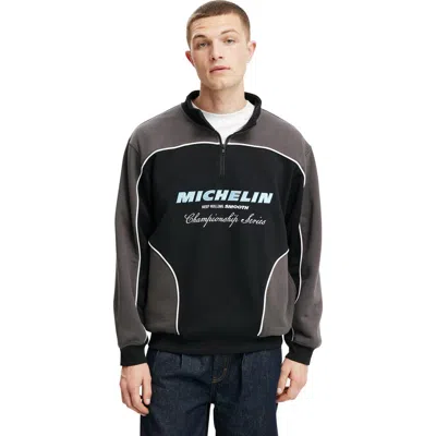 Cotton On Michelin Racing Fleece In Lcn Mic Black Faded Slate