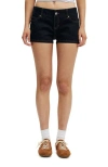 Cotton On Micro Low Denim Short In Black
