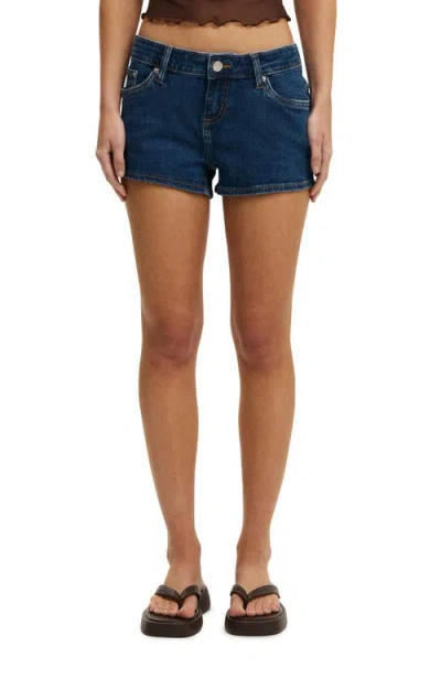 Cotton On Micro Low Denim Short In Blue