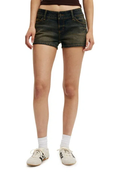 Cotton On Micro Low Denim Short In Green