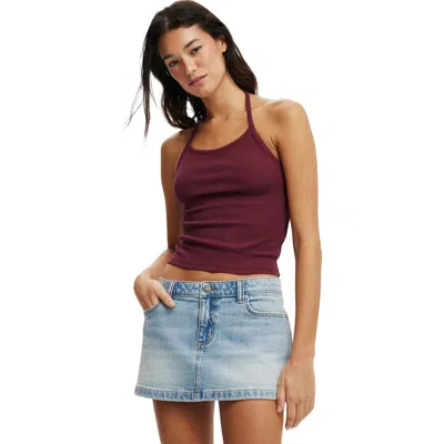Cotton On Micro Low Denim Skirt In Rush Blue