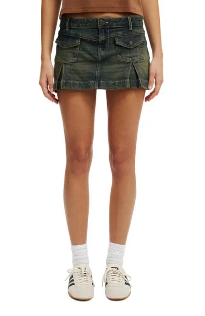 Cotton On Micro Pleat Denim Skirt