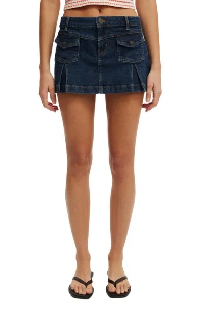 Cotton On Micro Pleat Denim Skirt